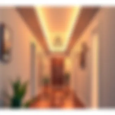 Brightly lit hallway with innovative lighting solutions