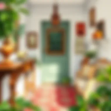 Cozy entryway featuring vintage furnishings