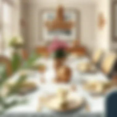 Elegant dining table setting with unique decor elements