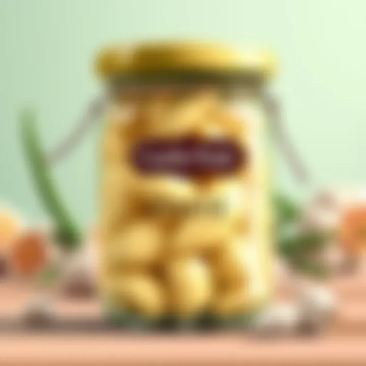 Garlic Paste Storage Garlic paste in a glass container