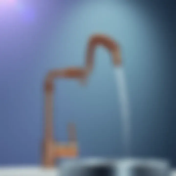 Final look of installed spiral kitchen faucet