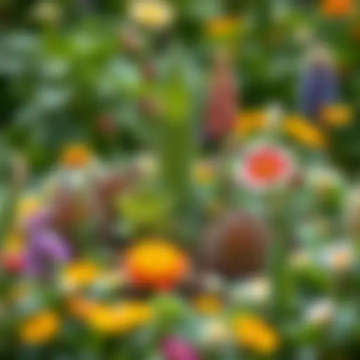 Sustainable gardening practices with diverse plant species