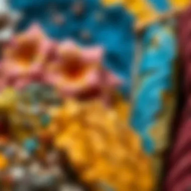 A close-up of textured materials used in contemporary art