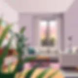 Tall Indoor Plant in a Stylish Living Room A tall indoor plant enhancing living room ambiance