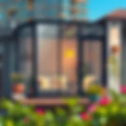 Cozy balcony enclosed with glass panels