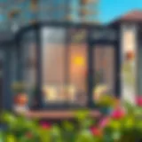 Elegant Glass Enclosure Cozy balcony enclosed with glass panels