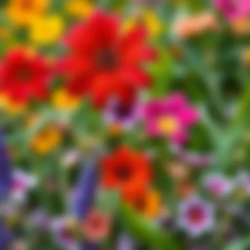 Vibrant flowers thriving in a natural garden