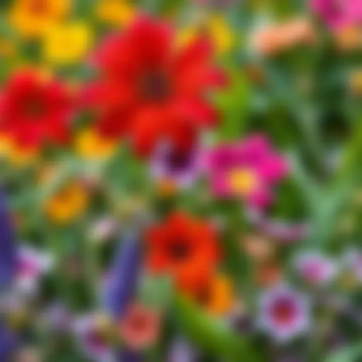 Vibrant flowers thriving in a natural garden