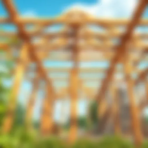 Arranging Wooden Beams Wooden beams being arranged for construction