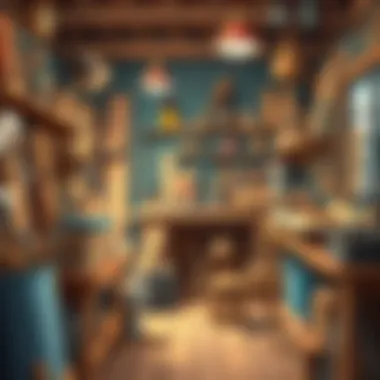 Artisan's workshop filled with wood and tools