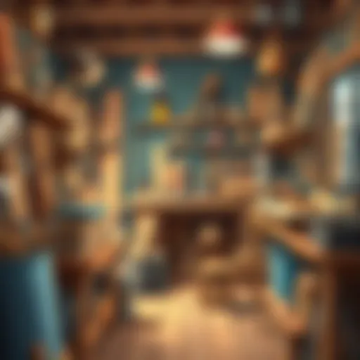 Artisan's workshop filled with wood and tools