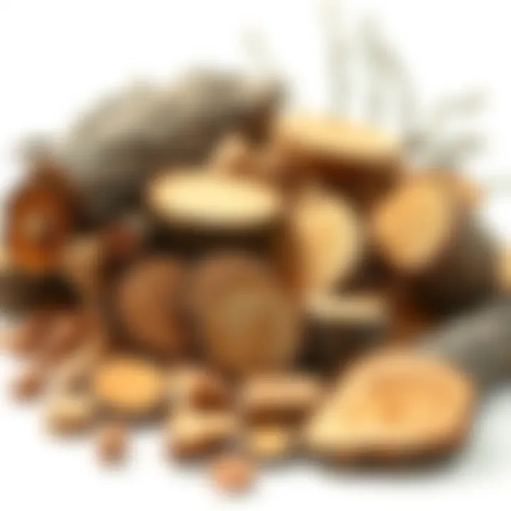 Selection of various woods for crafting